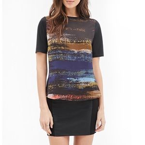 FOREVER 21 | Brushstroke Print Top